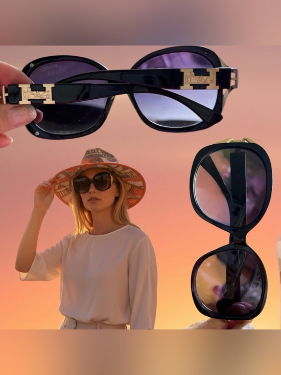 Hermes Accessories - Hermes Black and Purple Sunglasses